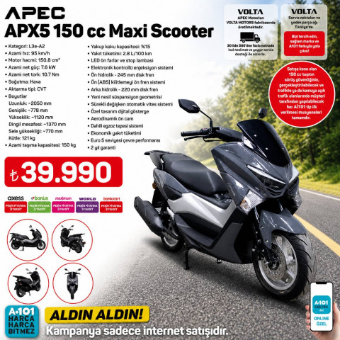 APX5 150 cc Maxi Scooter